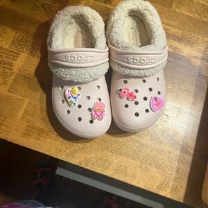 CROCS Pink Kids  with Fleece Lining